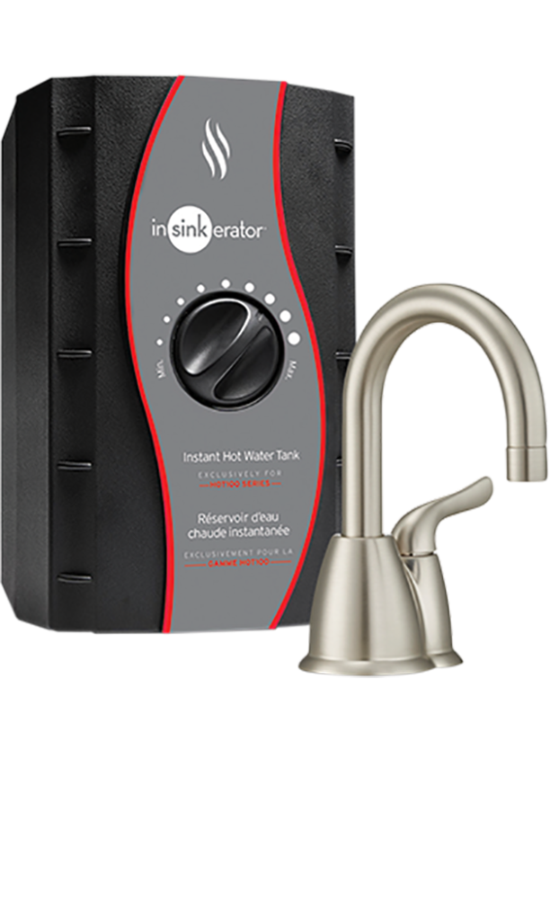 HOT150 Instant Hot Water faucet in Satin Nickel with Tank