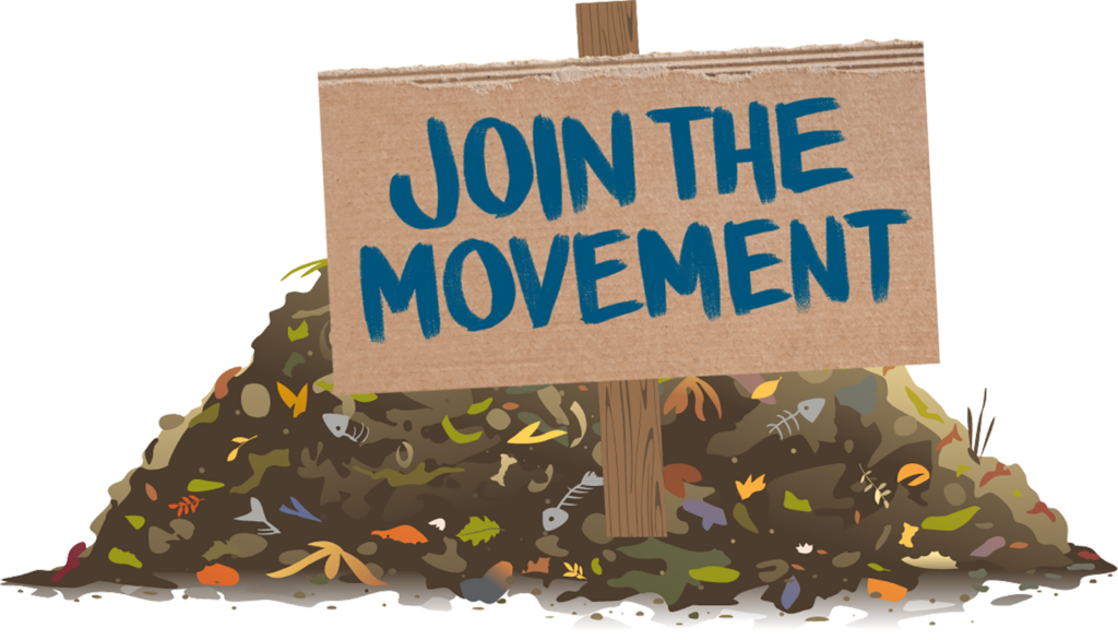 Join the Movement! Sign in a landfill garbage pile