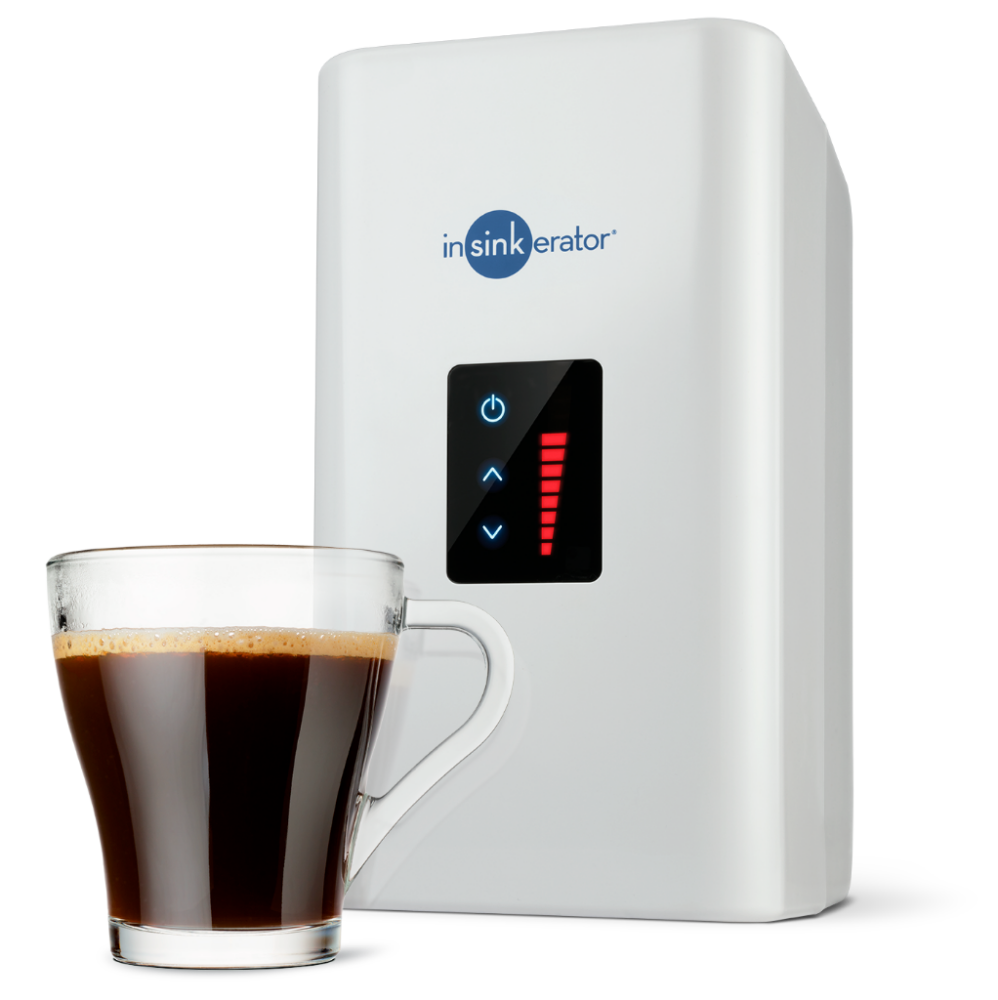 ISE HWT-300 Digital Hot Water Tank with cup of coffee